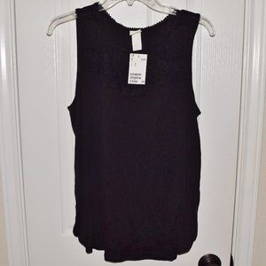 NWT H&M crochet black tank top